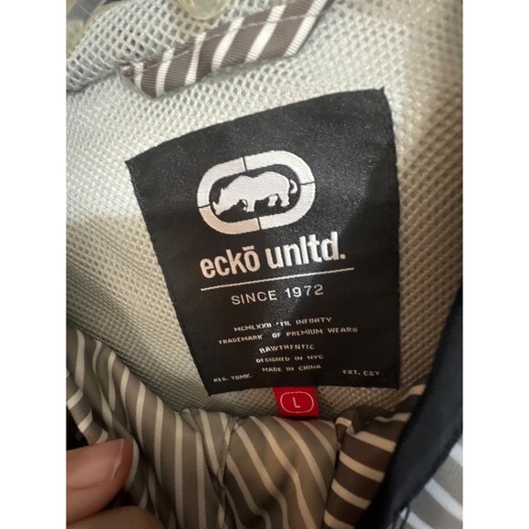 Ecko‎ Unltd. Mens Striped Full-Zip Hoodie Jacket Large Polyester/Spandex - Picture 2 of 5